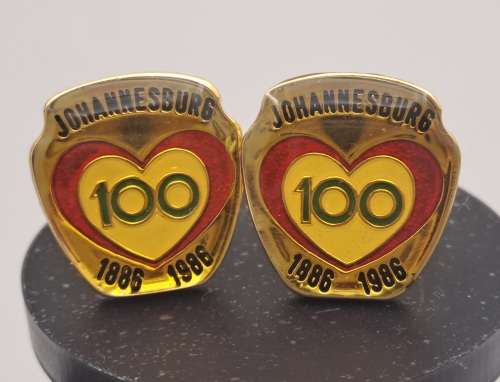 Vintage cufflinks Johannesburg 1886-1986 100 Years Centenary