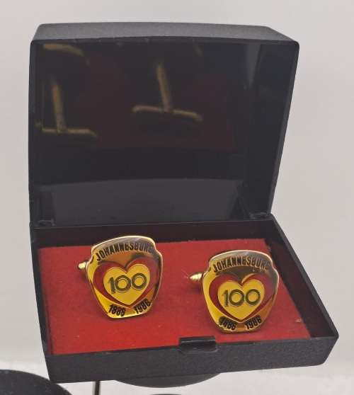 Vintage cufflinks Johannesburg 1886-1986 100 Years Centenary
