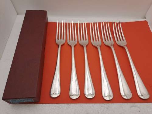 6 X Vintage William Rodgers EPNS Electroplated Nickle Silver Forks Made Sheffield in England.Boxed