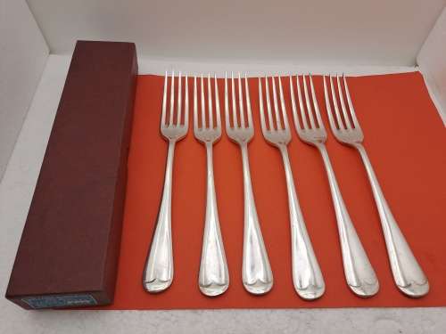 6 X Vintage William Rodgers EPNS Electroplated Nickle Silver Forks Made Sheffield in England.Boxed