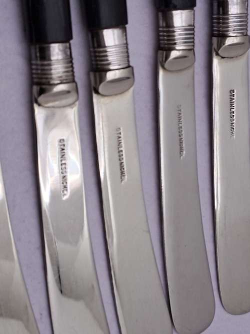 6 X Vintage/Antique ? Stainless Nickle butter Knifes -Butter Spreaders - 16,4cm