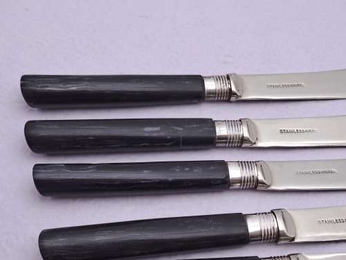 6 X Vintage/Antique ? Stainless Nickle butter Knifes -Butter Spreaders - 16,4cm
