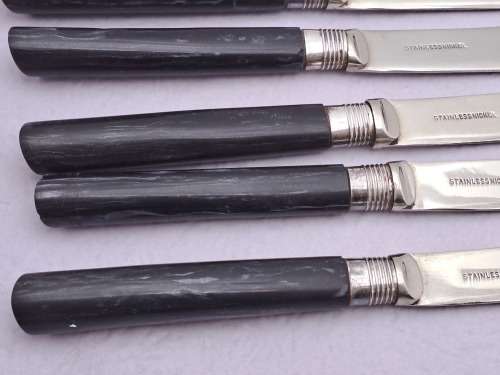 6 X Vintage/Antique ? Stainless Nickle butter Knifes -Butter Spreaders - 16,4cm