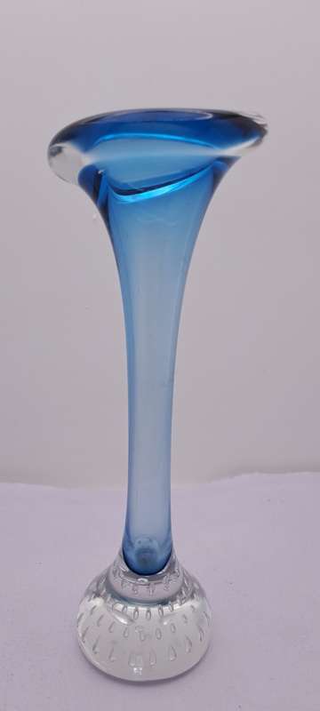 Beautiful Vintage blue Murano Vase 21cm x 7,3cm
