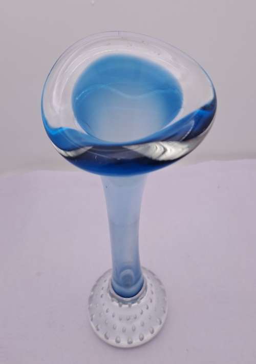 Beautiful Vintage blue Murano Vase 21cm x 7,3cm