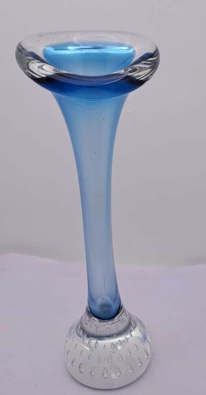 Beautiful Vintage blue Murano Vase 21cm x 7,3cm