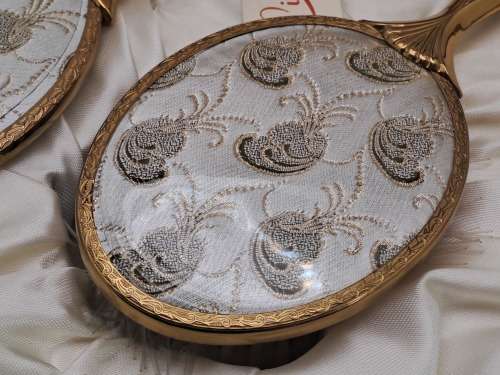 4pc 1960`s Lissco Ladies Brush and Mirror set -Boxed- Made in England.