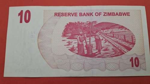 2006 Zimbabwe 10 Dollars Bearer Cheque Banknote