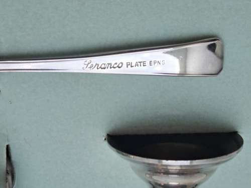 Vintage EETRITE -  E.P.N.S Seranco Plate Baby Christening Set - -Boxed