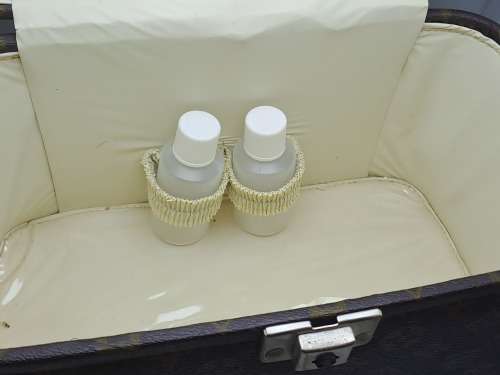 Vintage Leather Vanity Case -No Key