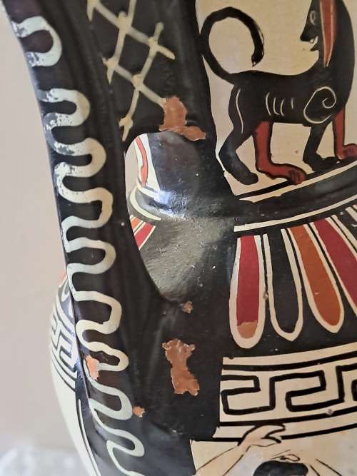 Large Vintage 1960`s Ceramic Vase by artist D. Vassilopoulos Handmade Greece-see desription 36,5cm