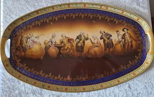 Antique Charlsbad Fine Porcelain tray made in Czechoslovakia (REPAIRED)