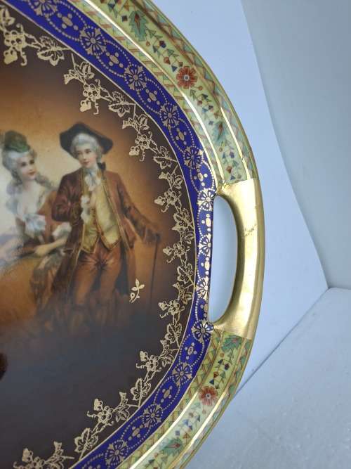 Antique Charlsbad Fine Porcelain tray made in Czechoslovakia (REPAIRED)