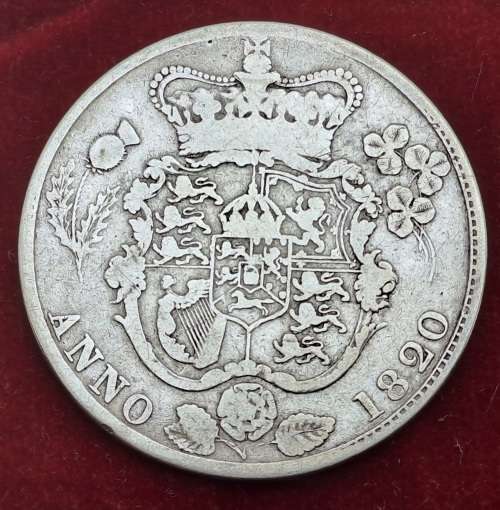 1820 United Kingdom Sterling Silver ½ Crown - George IV 1st portrait, 1st reverse