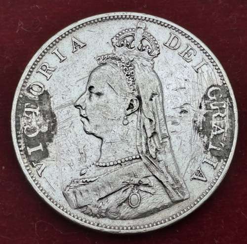 1888 United Kingdom Sterling Silver 2 Florins - Victoria 2nd portrait, `Double Florin`