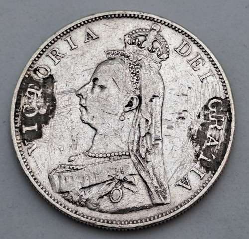 1888 United Kingdom Sterling Silver 2 Florins - Victoria 2nd portrait, `Double Florin`