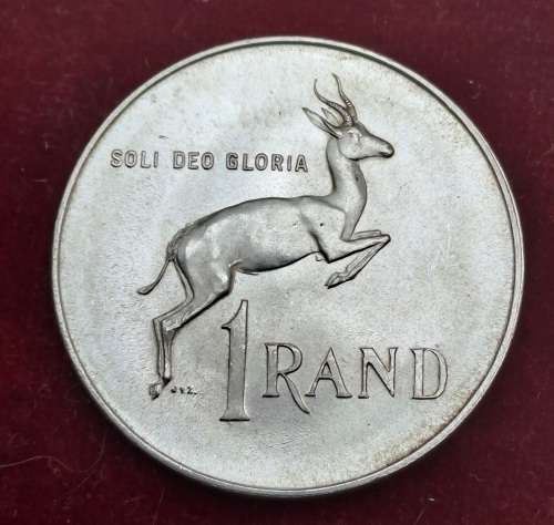 1966 South Africa Silver  1 Rand English legend - SOUTH AFRICA