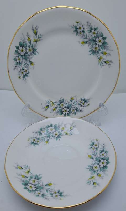 Vintage Queen Anne Bone China Tea Trio Pattern 8654 (8 Trios available)