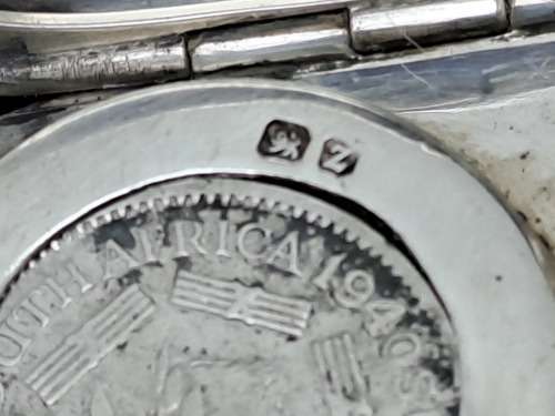 Antique 1924 Hallmarked Sterling Silver Coin Holder with 2 Silver 3d and 6d  Coins Berlingham