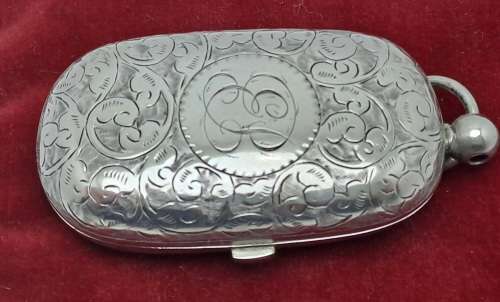 Antique 1924 Hallmarked Sterling Silver Coin Holder with 2 Silver 3d and 6d  Coins Berlingham