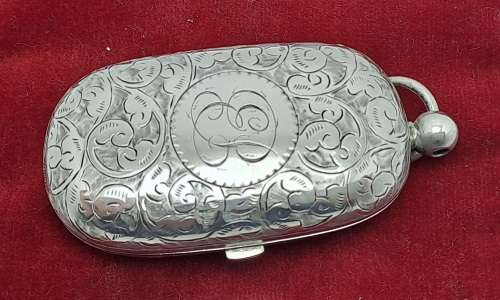 Antique 1924 Hallmarked Sterling Silver Coin Holder with 2 Silver 3d and 6d  Coins Berlingham