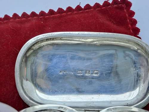 Antique 1924 Hallmarked Sterling Silver Coin Holder with 2 Silver 3d and 6d  Coins Berlingham
