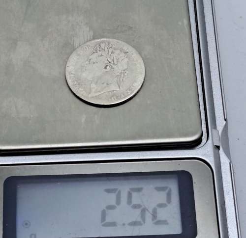 1824  United Kingdom SILVER  6 Pence - George IIII 2nd reverse