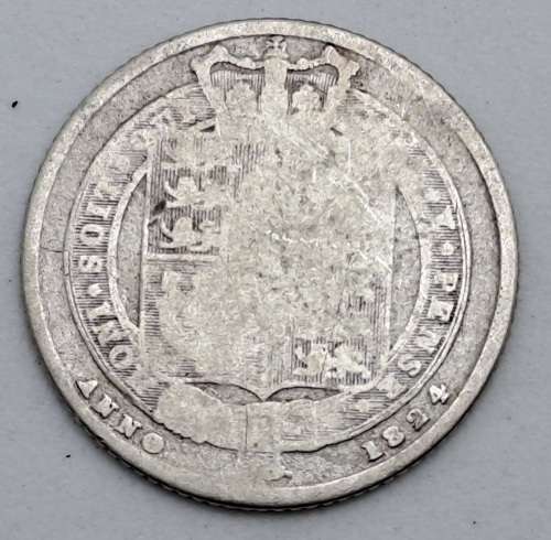 1824  United Kingdom SILVER  6 Pence - George IIII 2nd reverse
