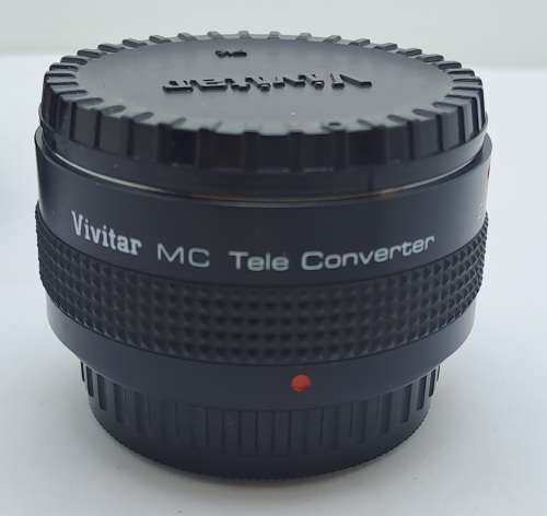 Vivitar MC  2X Tele Converter PK-A/R-PK in Pouch with documentation and  Caps -Pentax Mount