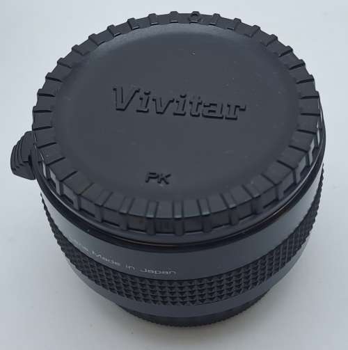 Vivitar MC  2X Tele Converter PK-A/R-PK in Pouch with documentation and  Caps -Pentax Mount