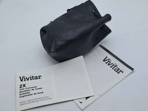 Vivitar MC  2X Tele Converter PK-A/R-PK in Pouch with documentation and  Caps -Pentax Mount