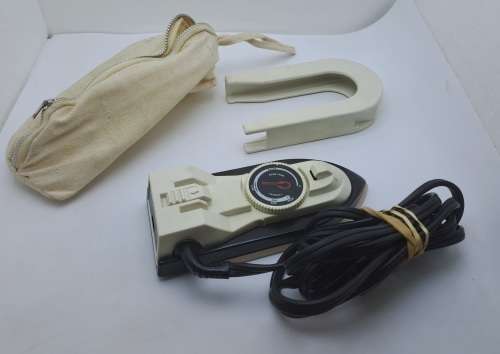 Vintage Portable Goodway Tourist Mini IRON Made in Hong Kong Model TR-8- in bag