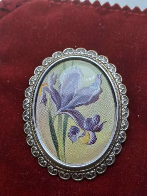 Rare Collectable Vintage Thomas L Mott Brooch  IRIS 50mmx38mm Art Deco  Hand Made in England