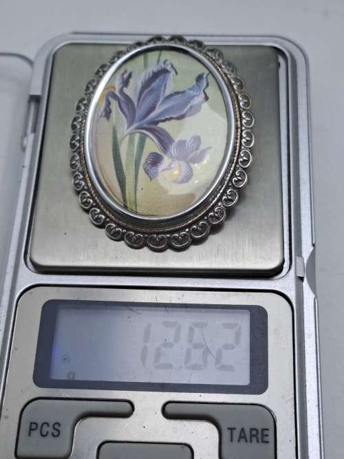 Rare Collectable Vintage Thomas L Mott Brooch  IRIS 50mmx38mm Art Deco  Hand Made in England