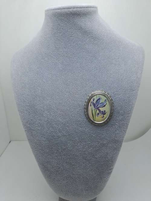 Rare Collectable Vintage Thomas L Mott Brooch  IRIS 50mmx38mm Art Deco  Hand Made in England