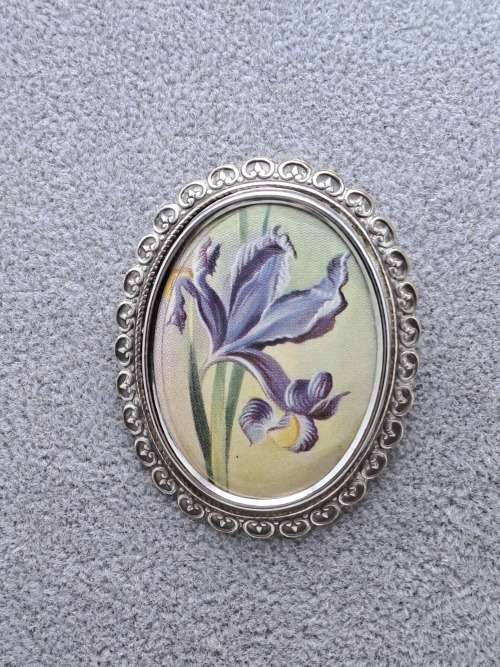 Rare Collectable Vintage Thomas L Mott Brooch  IRIS 50mmx38mm Art Deco  Hand Made in England