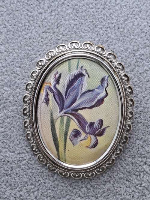 Rare Collectable Vintage Thomas L Mott Brooch  IRIS 50mmx38mm Art Deco  Hand Made in England