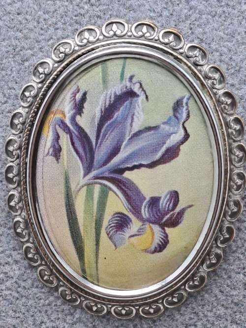 Rare Collectable Vintage Thomas L Mott Brooch  IRIS 50mmx38mm Art Deco  Hand Made in England