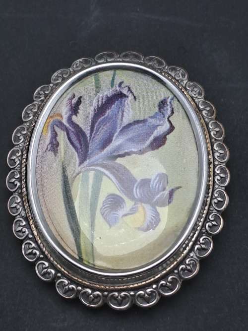 Rare Collectable Vintage Thomas L Mott Brooch  IRIS 50mmx38mm Art Deco  Hand Made in England