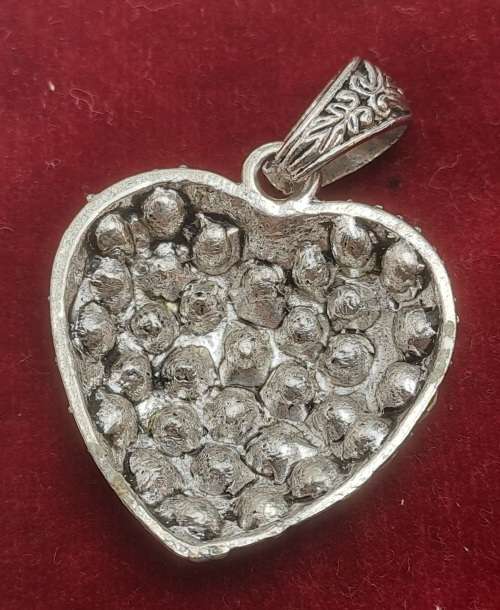 Vintage Pearl Necklace 42cm  with Heart Pendant 42x30mm