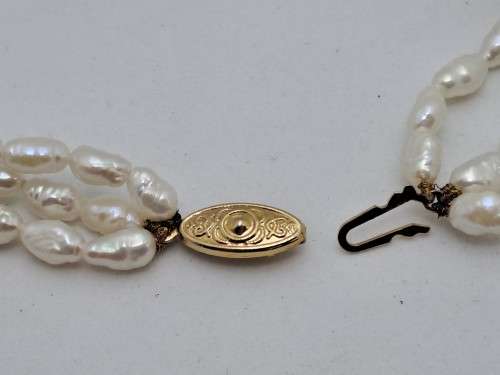 Vintage 3 Strand  Pearl Necklace 42cm  (Boxed)