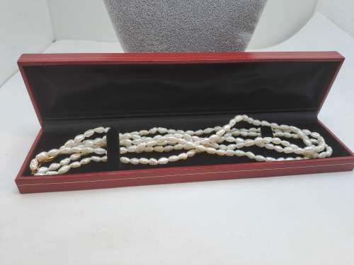 Vintage 3 Strand  Pearl Necklace 42cm  (Boxed)