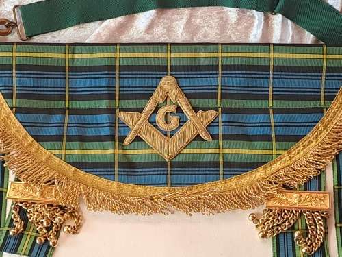 Vintage Masonic  - Leather Apron --Needs cleaning 39cm x34cm (Free Mason)