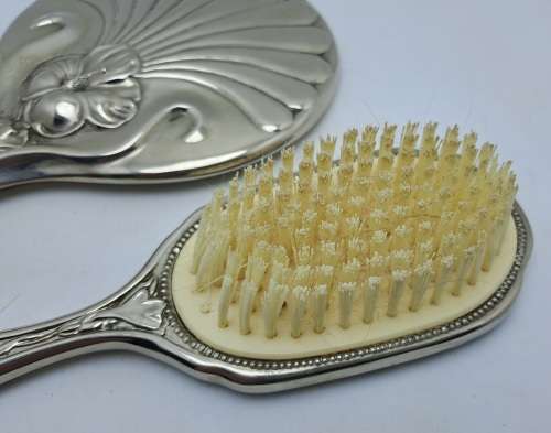 Antique / Vintage Vanity Mirror and Brush set.. (No hallmarks or makers mark)