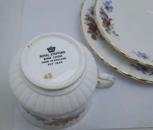 Vintage Royal Stafford Fine Bone China TRIO Made in England