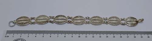 Antique / Vintage Sterling Silver Filigree Bracelet ( no Markings)