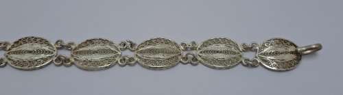 Antique / Vintage Sterling Silver Filigree Bracelet ( no Markings)