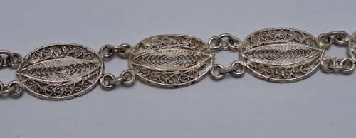 Antique / Vintage Sterling Silver Filigree Bracelet ( no Markings)