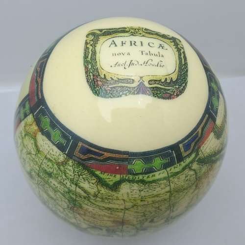 Decorated Ostrich Egg -Africae Tabula Nova (`New Map of Africa`) Elephants