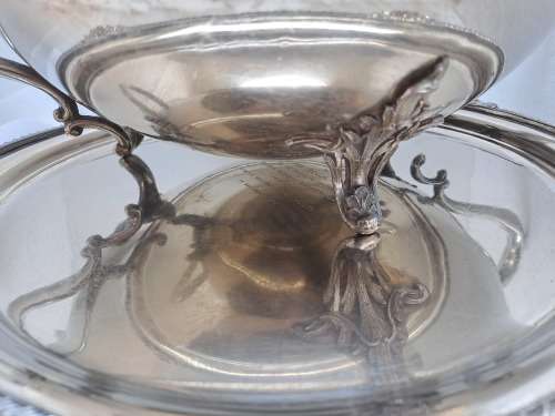 A Large Vintage 1950`s Seranco B.M Mount Silver-plate Tureen with Ladle and Tray